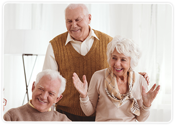 Three happy older people